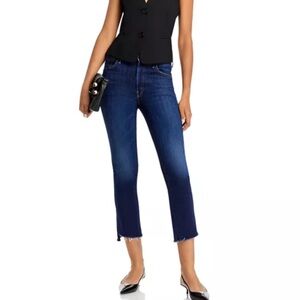 Mother The Insider High Rise Crop Jeans in the Off Limits wash. 